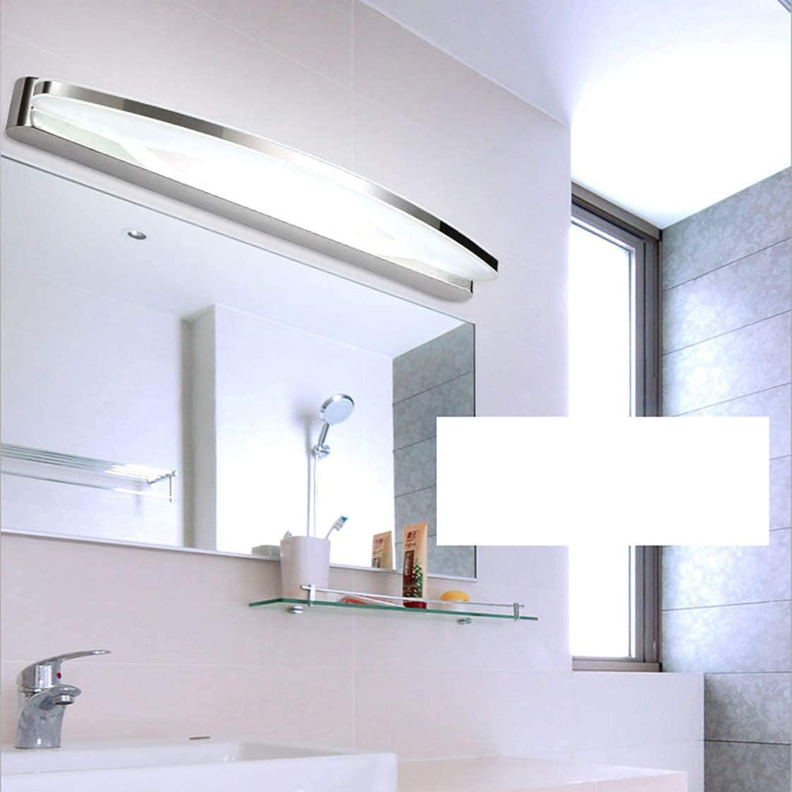 Luce Frontale a Specchio a LED, Lampada da Parete per Bagno dimmerabile con Cordino Lampada da Specchio per Trucco cromata, Illuminazione per cornici, Lampada da Parete per Bagno, 8W/38CM (8w/38cm)