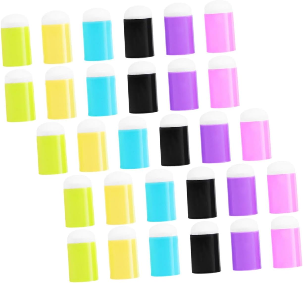 SUPVOX 30Pcs Colorful Finger Painting Sponge Daubers Graffiti Finger Covers for DIY Crafts Easy to Clean Portable Drawing Tools