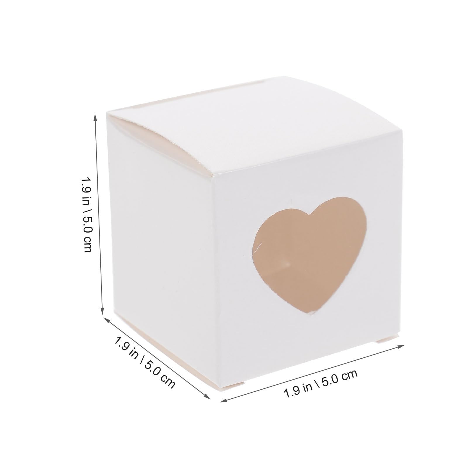 Kit Feste 50 Pezzi Scatole Cupcake Scatole Per Cupcake Bianche Singole Con Finestra Per Bomboniere Per Feste Di Matrimonio, Scatole Regalo Per Mini Cupcake A Forma Di Cuore Con Finestra, Compleanni