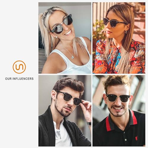 Image of SUNGAIT Polarized Sunglasses for Men and Women, Classic Half-Frame Retro Shades for Driving, Travel, and Outdoor Activities