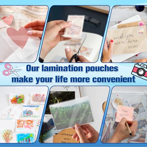 Image of 100 Pack 4 inchx 6 inch 3mil Thermal Laminating Pouches Photo Size Sleeves for Recipe Cards Laminate Pouches Clear Laminated Luggage Tags Printable Laminator Pouches for Recipe Permits Index Flash Cards