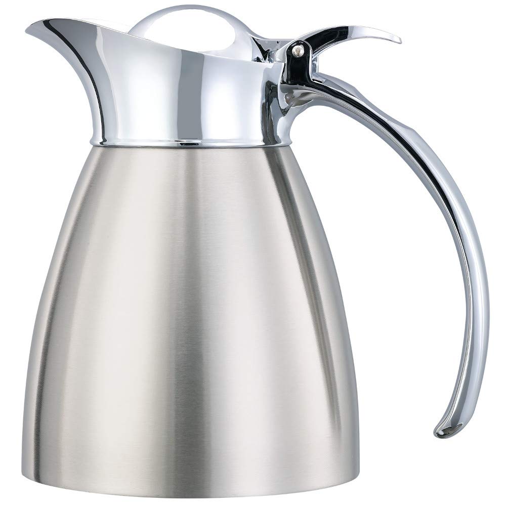 Carafe, 10 Ounce Capacity, Brushed Finish & Polished Accents (Case of 6) by Service Ideas – 10 Ounces, Stainless Steel, Pack of 6, Model 982C03BS