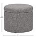 Amazon Brand – Rivet Madison Modern Round Lift-Top Storage Tray Ottoman Pouf, 19.7