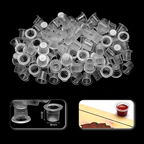 Tattoo Ink Caps, Atomus 300Pcs Mixed Tattoo Ink Cups Small Medium Large Plastic Tattoo Microblading Pigment Ink Cups Caps Holder #TOP2