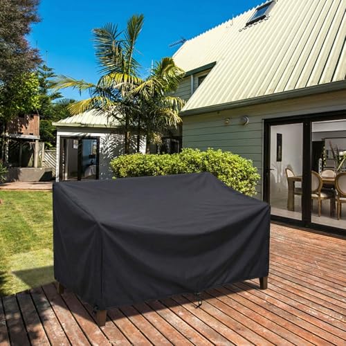 Schutzhülle für Gartenbank - 134x66x89cm Gartenbank Abdeckung Hülle 2 Sitzer Bank Abdeckung 210D Oxford Wasserdicht Winddicht UV-Beständig für abdeckunggartenbank 2sitzer, Gartenmöbel Sitzbankhülle