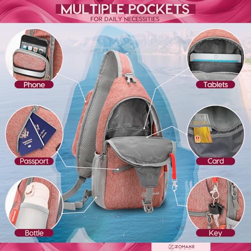 ZOMAKE Sling Bag,Small Crossbody Sling Backpack Shoulder Daypack for Travel - image 5