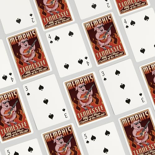 Baraja Lantern Press Memphis Tennessee guitarra 52 cartas miniatura 4