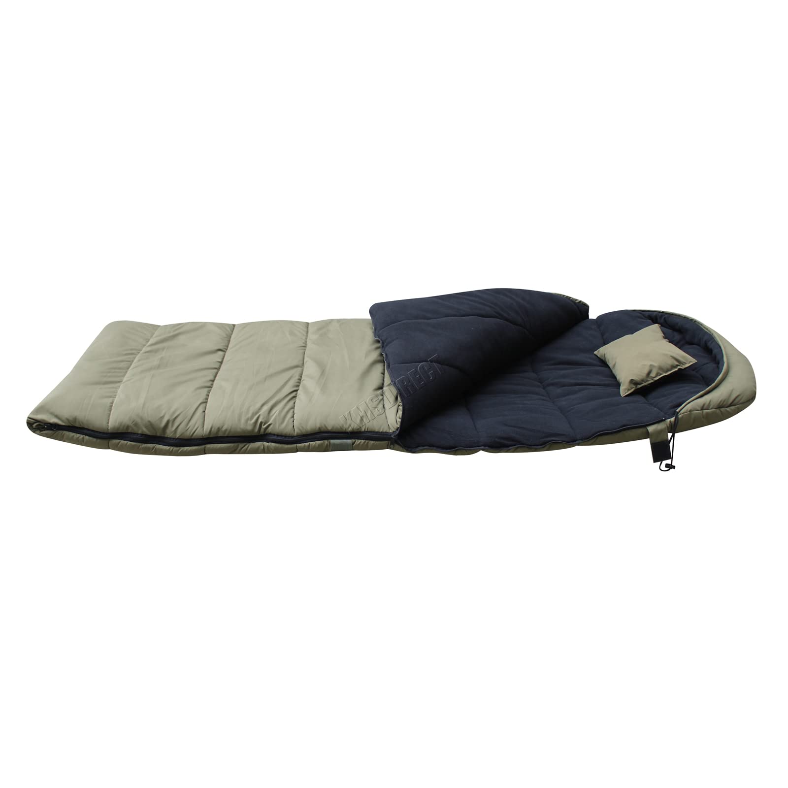 Sac De Couchage CARPZILLA Pour Pêche Carpe - 5 Saisons, Doublure Polaire - Avec Oreiller - Taille 100x220 Cm, Compressible