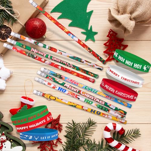 Set de 48 lápices navideños con pulseras de silicona miniatura 5