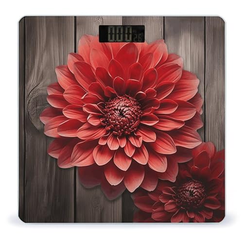 Báscula Digital de Baño Flower Red Dahlia 26x26 cm miniatura 1