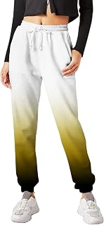 Sweatpants Women Elastic Waist Drawstring Ombre Casual Loose Sporty Gym Joggers Lounge Petite Pants Trousers Capris