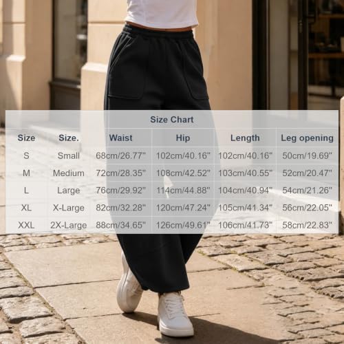 OTSANT Womens Wide Leg Sweatpants Elastic Waist Casual Lounge Pants Pockets - image 4