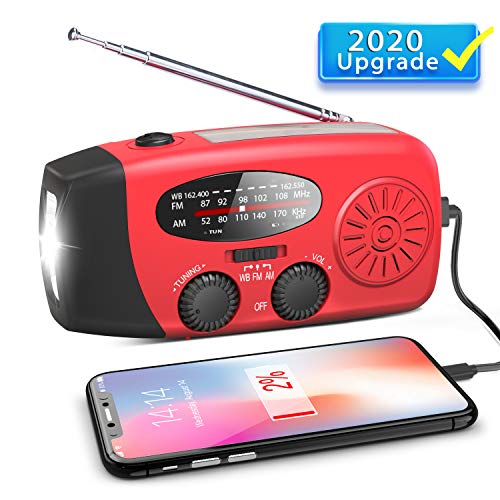 Emergency Hand Crank Radio, Portable Self Powered AM/FM/NOAA Solar Wind Up Weather Radio