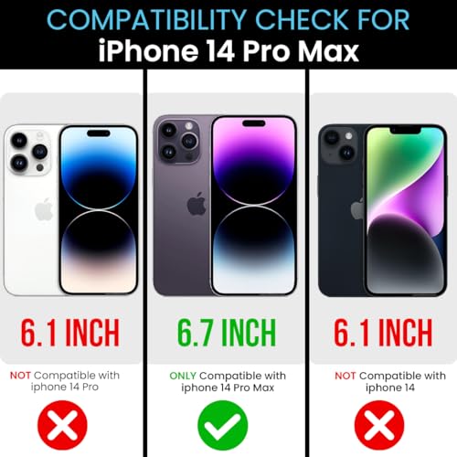 Image of Peeperly Back Cover Case for iPhone 14 Pro Max Scratch Resistant Anti-Slip TPU Shockproof Protective Durable Butterfly Lock Case for Girls & Women(Black)