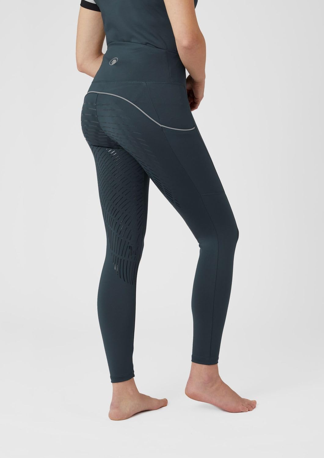 NETPROSHOP Damen Reitleggings mit Handytasche Hoher Bund Silikon-Vollbesatz Atmungsaktiv Gr.34-44