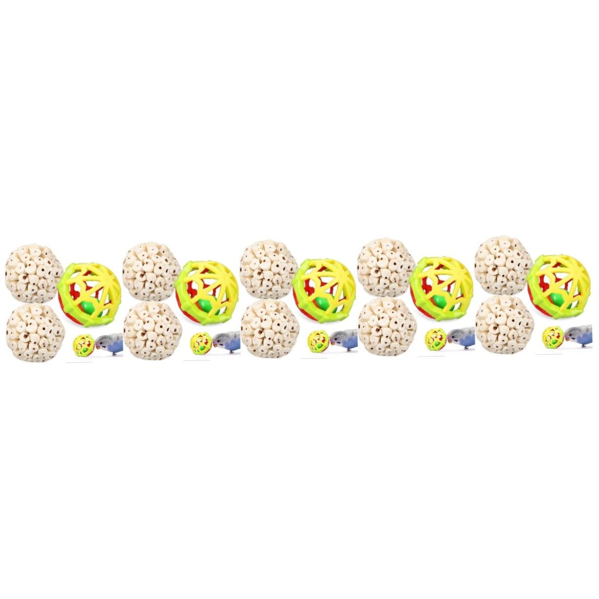 Sosoport 15 Piezas Pelota de Juguete de Aves Juguetes de forrajeo Loro Juguetes jueguetes Accesorio de Jaula para pájaros Jaula de pájaros de Pelota de pájaro Bolas de Aves