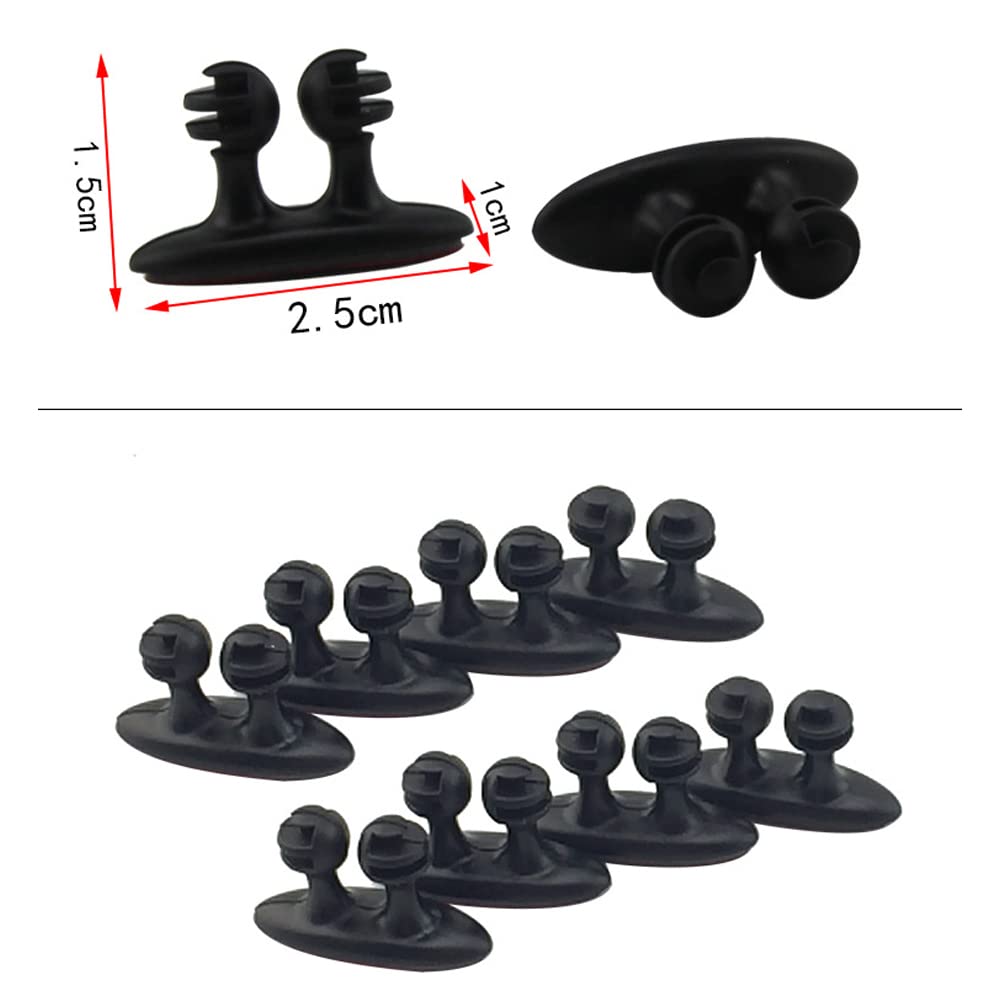 Confezione da 8 clip per cavi, resistenti adesivi 3M per auto, per ufficio, casa e veicolo, 26 x 15 mm, beige