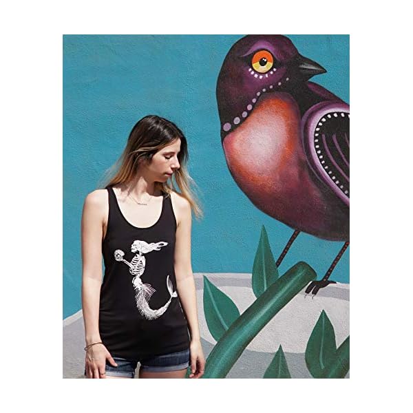 Shop-Delfina-Mermaid-Siren-Skeleton-Holding-Clam-with-Pearl-Racerback-Tank-Top Shop Delfina Mermaid Siren Skeleton Holding Clam with Pearl Racerback Tank Top (as1, Alpha, x_l, Regular, Regular, Black)