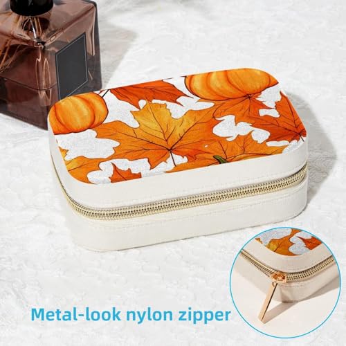 Boîte à bijoux portable feuille d'érable pour bagues et colliers