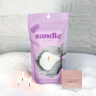 Sandle Pearled Candle 10 Oz – Clean Laundry, Non Toxic Luxury Long Lasting Sand Candles up to 120 Hours - Refillable Candle Sand with 15 Wicks for Candles Making