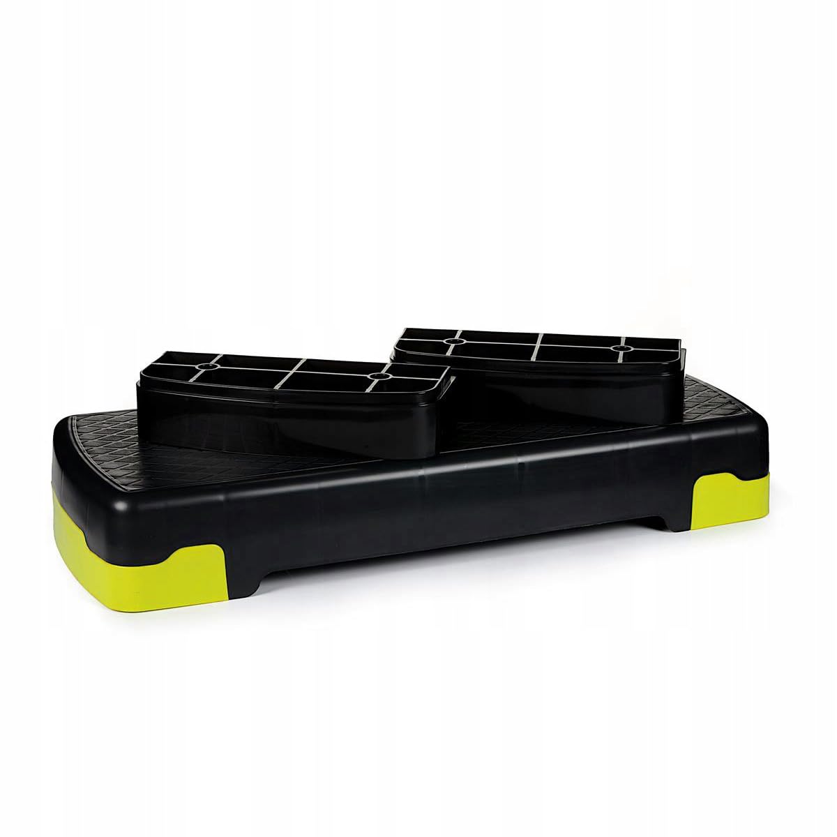 SportVida Steppbrett für Aerobic - Stepper für zuhause Training - Stepper Fitness - Fitnessgeräte für Fitnessstudio - Step Bench Höhenverstellbar - Viele Varianten (Gelb 2-Tritthöhen)