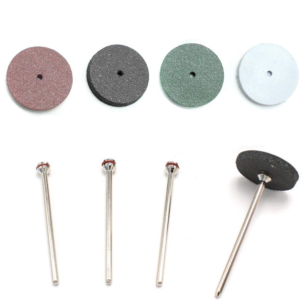 SaferCCTV 7/8 Inch Polishing Wheels Kit,40 Pcs Dental Lab Polishing Wheels Silicone Rubber Polishers Assortment Kit,12 Pcs Mandrel Shank Perfect for Rotary Hand Pieces Dremel Rotary Tool,52 Pcs
