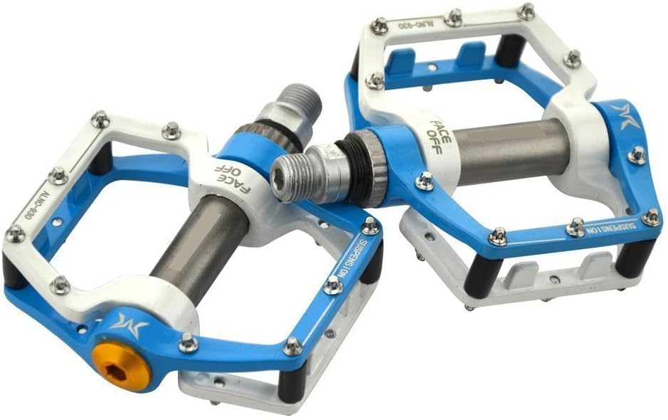 Redlution Bike Pedals Aluminum Alloy CNC bearing Shock Absorption Bicycle Cycling Pedals for Mountain And Road,1 Pair (Blue) - Image 4