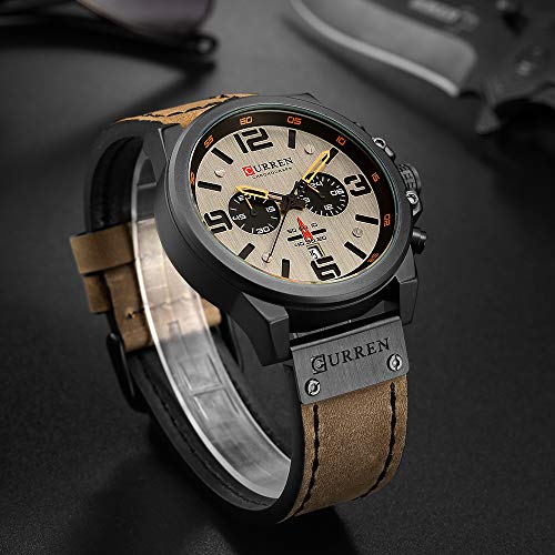 Anself CURREN 8314 homens relógio de quartzo relógio de marca relógio de pulso calendário hora minut