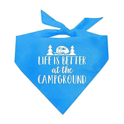 Life is Better at The Campground Dog Bandana (Turquoise, OS 564)