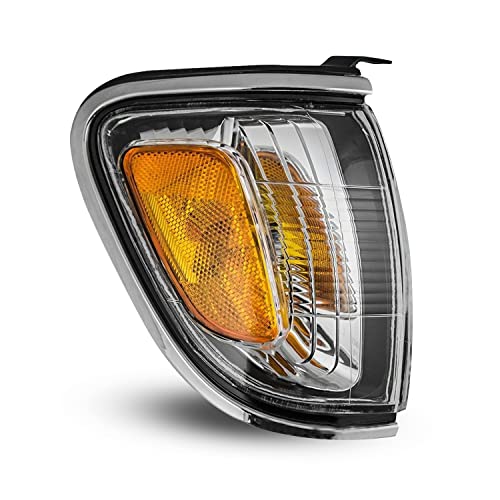 UPPARTS Turn Signal Light Fits 2001 2002 2003 2004 Toyota Tacoma - Passenger Side - Parking Light Corner Light Side Marker Light Assembly - With Chrome Color Trim - Includes Bulb, Lens, Housing