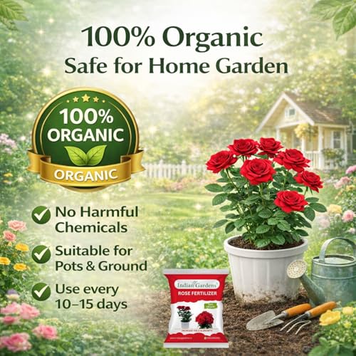 Image of Indian Gardens - Rose Fertilizer | Rose Plant Food For Flowering Plants | Flower Booster (400 Grams)