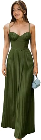 Spaghetti Straps Chiffon Bridesmaid Dresses 2026 Long A-Line Pleated Formal Evening Dress