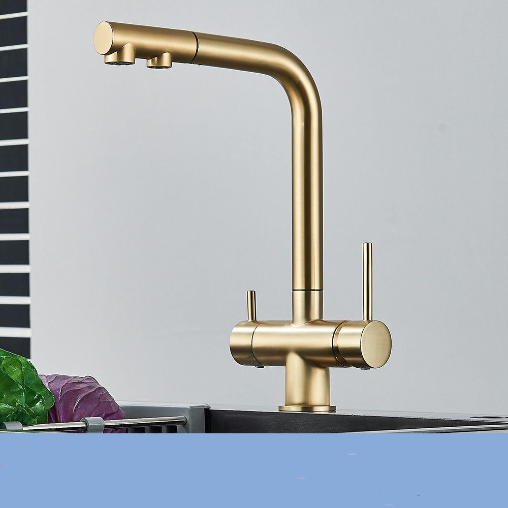 Robinet de cuisine coulissant noir 2 en 1 élimine le besoin d'une carafe filtrante encombrante