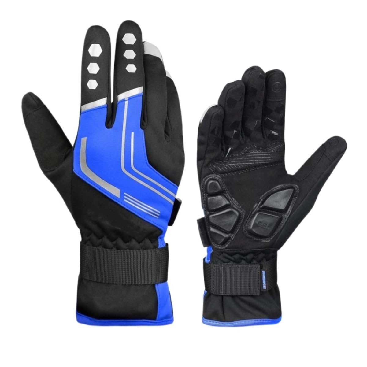 Sports Reithandschuh Fahrradhandschuhe, Gel-Pad, Warm, Alle Finger, Fahrradhandschuhe, Touchscreen-Handschuhe Fahrradhandschuhe(Blue,M)