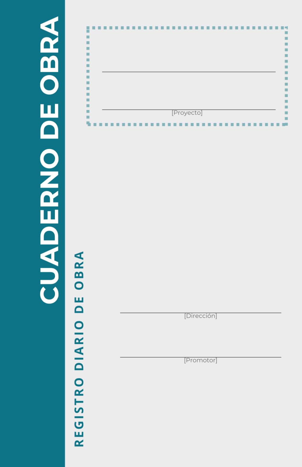 Cuaderno de obra - Registro diario de obra, control de materiales y gastos: Libro profesional para planificación y seguimiento técnico de obras. Registro para 60 jornadas. Formato A5