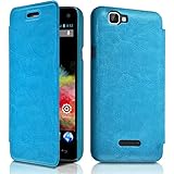 Funda con tapa lateral para Wiko Rainbow, dispone de recortes ajourées que te dejan acceder a toda la conectividad de su WIKO RAINBOW.