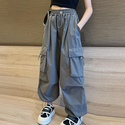 Girls Cargo Pants Dressy Casual Drawstring High Waisted Hiking Pants Summer Trendy Light Girls Joggers with Pockets2