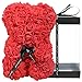 Produktbild AZXU Rosenbär - Rosenteddybär auf jedem Blumenbär Vervollkommnen Sie für Jahrestag, Rosenbär, Mütter, - die eingeschlossene klare Geschenkbox! 10 Zoll (red)