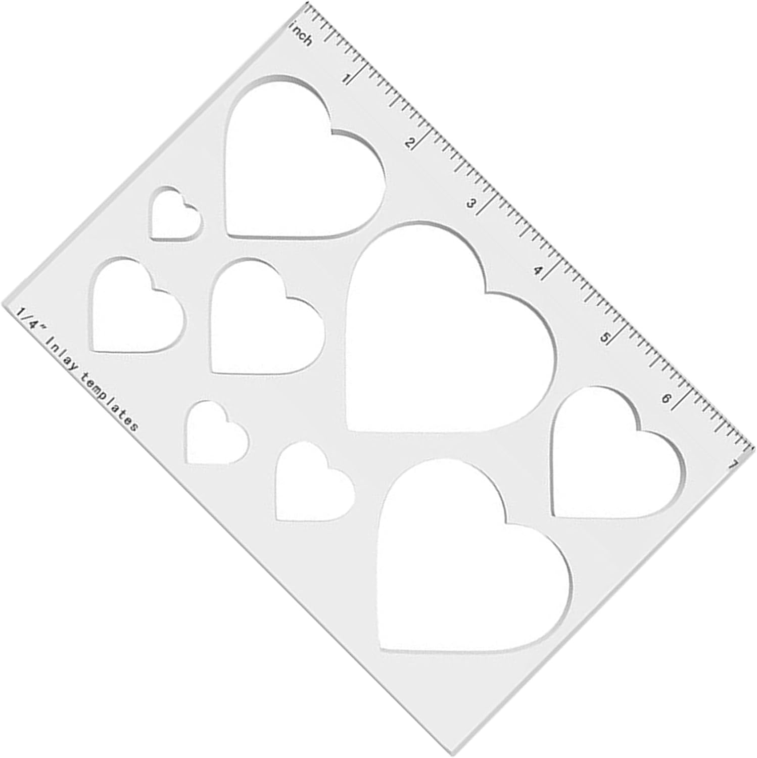 Triangle or Heart Clear Acrylic Inlay Template Router Stencil Drawing Scale Ruler for Woodworking Precisions Measuring Acrylic Inlay Tool