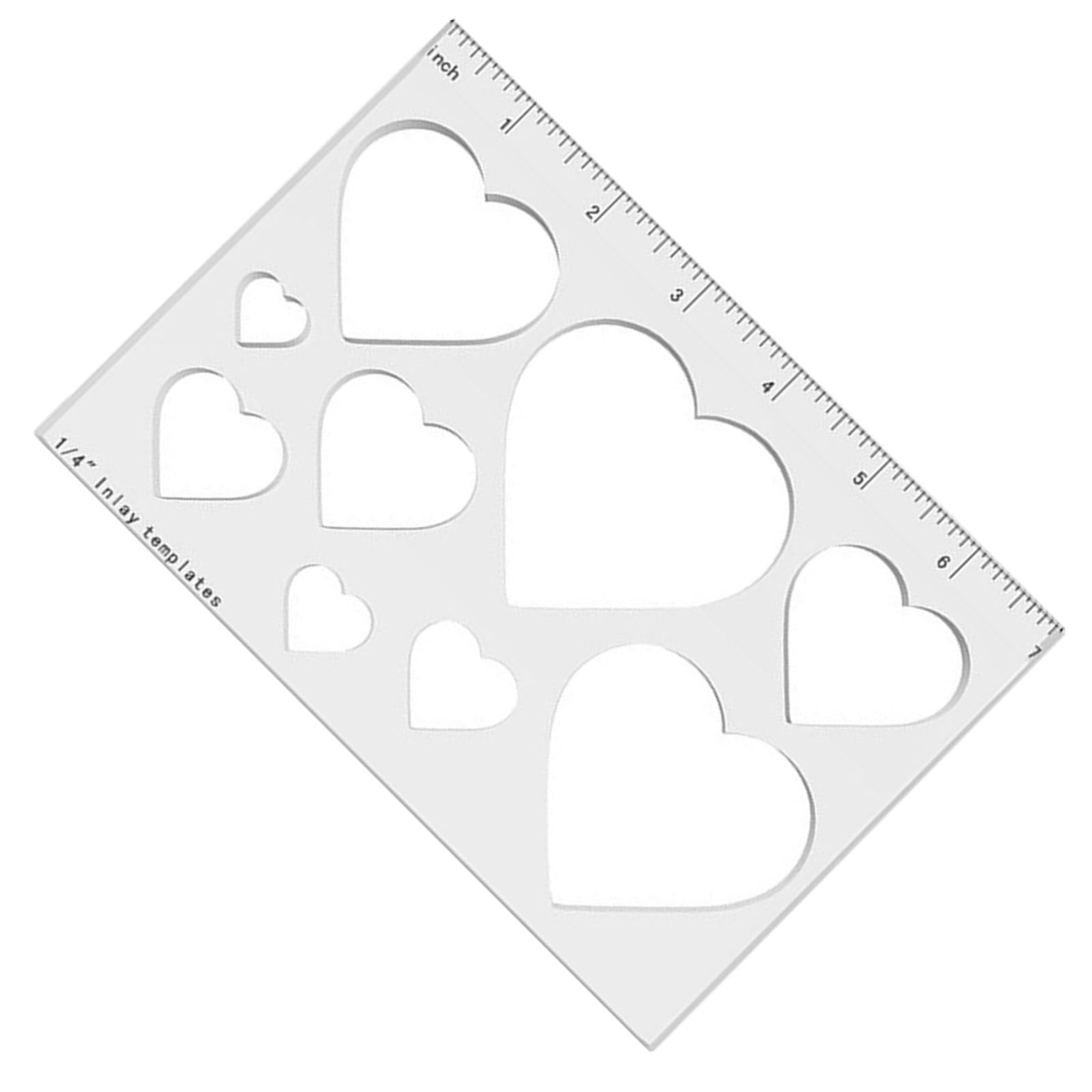 Triangle or Heart Clear Acrylic Inlay Template Router Stencil Drawing Scale Ruler for Woodworking Precisions Measuring Heart Shape Template