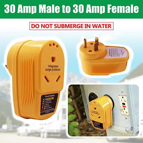 Bylot 55310 Adapter Circuit Analyzer With Integrated Surge Protection,30 Amp Male To 30 Amp Female Wiring Rv Trailer,With Indicator Lights thumb #5