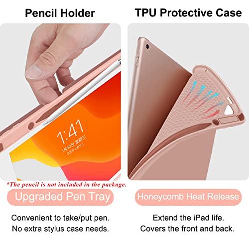 Keyboard And Case For Ipad 7Th/8Th/9Th Generation 10.2-Inch 2018/2020/2021, Ipad Air 3 2019, 2017 Ipad Pro 10.5-Inch Case With Pencil Holder, Detachable Wireless Bt Keyboard, Tablet Smart Cover(Pink) #TOP4
