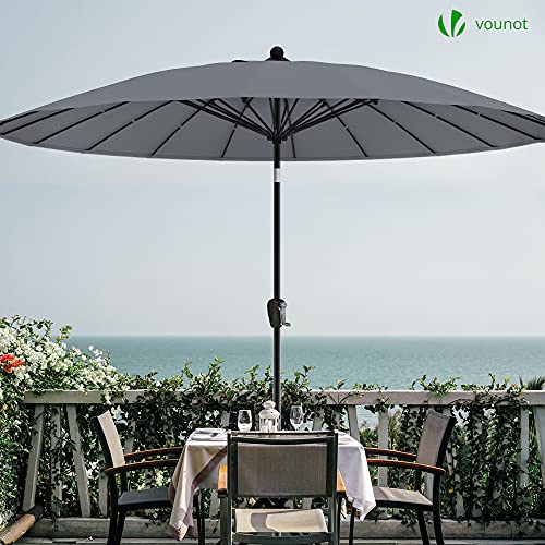 VOUNOT Shanghai Sonnenschirm 270 cm rund mit Ständer und UV-Schutz