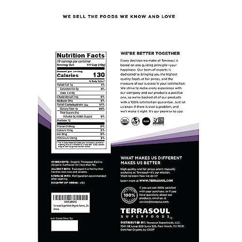 Terrasoul Superfoods Organic Raisins, 2 Lbs thumb #1