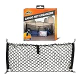 Armor All Cargo Net Organizer, 12” x 31” Inch Expandable up to 47” Inches, Super-Durable Nylon Material, Attaches to Headrest Post, Stretchable Net Car Trunk Organizer with Mesh Pocket, Universal Fit