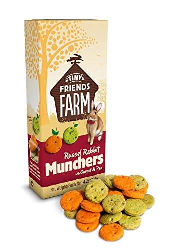 TINY FRIENDS FARM Supreme Russel Premium Healthy Baked Munchers for Rabbits with Carrots and Peas - Pack of 4