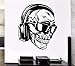 Kopfhörer Schädel Wandaufkleber Musikdekoration Cooler Rock Pop für Schlafzimmer Abnehmbare Kunst Wandbild Aufkleber für Wohnzimmer L523