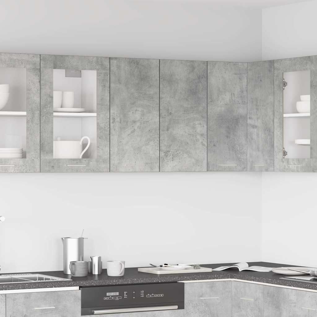 vidaXL Armoire Murale à 2 étagères en Panneau de Particules Gris béton 60 x 31 x 60 cm