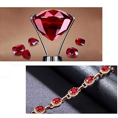 Bracelet rubis en or rose 18k maille ovale luxe pour femme