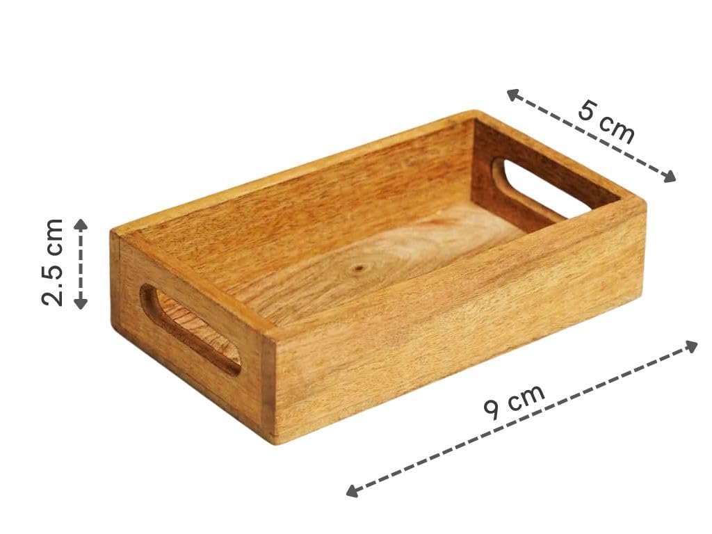 Mango Wood Tray - Serving Tray for Tea & Coffee -2 Mango Wood Tray - Serving Tray for Tea & Coffee -2